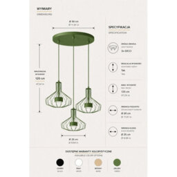 Luminosa Lighting Luminosa Axia Cluster Pendant Ceiling Light Green 3X Gx53 - thumbnail 4