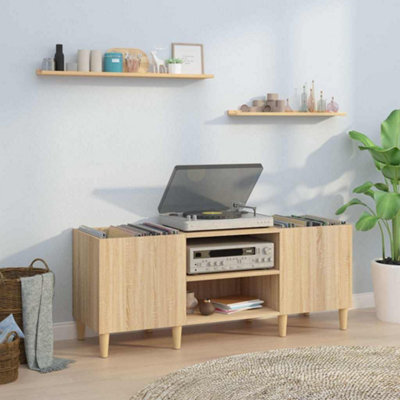 Walplus Record Cabinet Sonoma Oak 121X38X48 Cm Engineered Wood - image 1