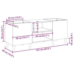 Walplus Record Cabinet Sonoma Oak 121X38X48 Cm Engineered Wood - thumbnail 8