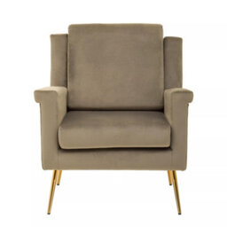 Orsina Mink Velvet Armchair For Livingroom, Modern Sturdy Chair, Velvet Upholstered Accent Chair For Reading Book - thumbnail 2