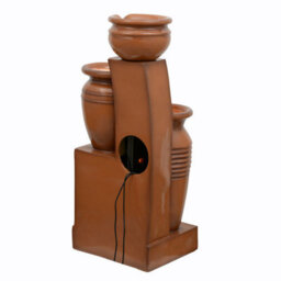"Teamson Home 28.7"" 4-Tier Cascading Bowl Solar Powered Water Fountain For Outdoor Living Spaces, Terracotta" - thumbnail 3
