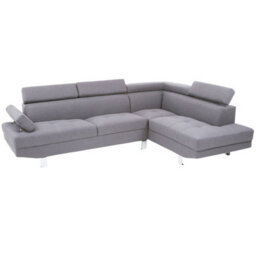 Orsina Refined Grey Linen Corner Sofa, Linen Upholstered Mid Century Sofa, Contemporary Sofa For Livingroom - thumbnail 4