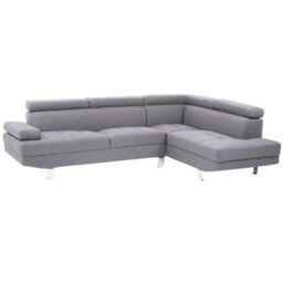 Orsina Refined Grey Linen Corner Sofa, Linen Upholstered Mid Century Sofa, Contemporary Sofa For Livingroom - thumbnail 3