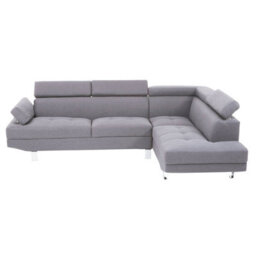 Orsina Refined Grey Linen Corner Sofa, Linen Upholstered Mid Century Sofa, Contemporary Sofa For Livingroom - thumbnail 2