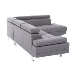 Orsina Refined Grey Linen Corner Sofa, Linen Upholstered Mid Century Sofa, Contemporary Sofa For Livingroom - thumbnail 6