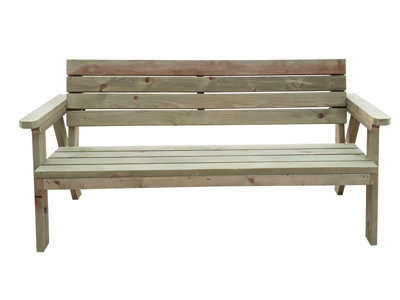 Arbor Garden Solutions Consilium Garden Fence Bench With Back-Rest (3Ft, Natural Finish) - image 1