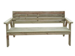 Arbor Garden Solutions Consilium Garden Fence Bench With Back-Rest (3Ft, Natural Finish) - thumbnail 1