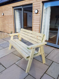 Arbor Garden Solutions Consilium Garden Fence Bench With Back-Rest (3Ft, Natural Finish) - thumbnail 3
