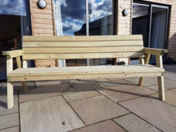 Arbor Garden Solutions Consilium Garden Fence Bench With Back-Rest (3Ft, Natural Finish) - thumbnail 4
