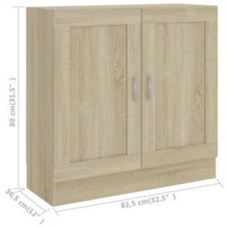 Vidaxl Book Cabinet Sonoma Oak 82.5X30.5X80 Cm Engineered Wood - thumbnail 8