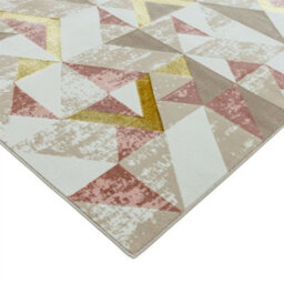 Pink Modern Geometric Easy To Clean Rug For Dining Room Bedroom & Living Room-80Cm X 150Cm - thumbnail 3