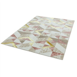 Pink Modern Geometric Easy To Clean Rug For Dining Room Bedroom & Living Room-80Cm X 150Cm - thumbnail 2