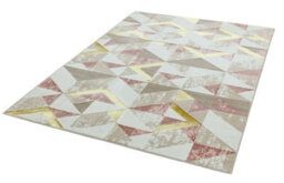 Pink Modern Geometric Easy To Clean Rug For Dining Room Bedroom & Living Room-80Cm X 150Cm - thumbnail 6