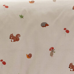 Catherine Lansfield Fox And Woodland Friends Single Fitted Sheet Cream - thumbnail 2
