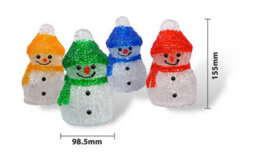 Netagon Christmas Festive Set Of 4 Acrylic Outdoor & Indoor Snowmen  Battery Operated Lights With Timer And 8X4 Led's - thumbnail 2