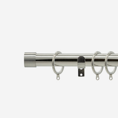 Stainless Steel 28mm End Cap Fixed Length Metal Curtain Pole 100Cm - image 1