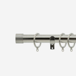Stainless Steel 28mm End Cap Fixed Length Metal Curtain Pole  100Cm - thumbnail 1