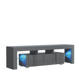Creative Furniture Aria Tv Unit 160Cm - Dark Grey With Gloss Doors And Led Lights - thumbnail 7
