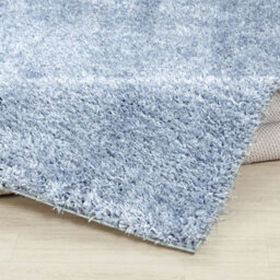 Livabliss Round Moda Shaggy-Solid Color Blue Plush Soft Pile Living Bedroom Rug 120 X 120 Cm Easy Care, Non Shedding - thumbnail 4