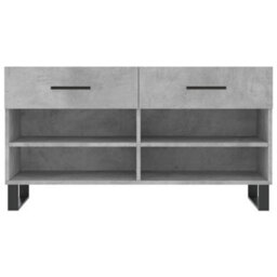 Berkfield Industrial Shoe Bench Concrete Grey 102X35X55 Cm Engineered Wood - thumbnail 6