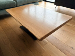 Solid French Oak Coffee Table 120X70Cm, Virelli Plinth Base, Natural Oil Finish - thumbnail 4