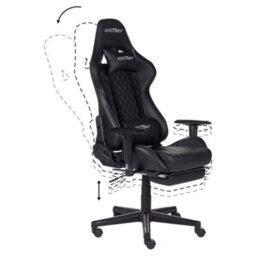 Beliani Gaming Chair Victory Faux Leather Black - thumbnail 8