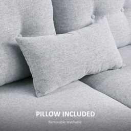 Wyld Haus Kero Lora 140Cm Light Grey 2-Seater Sofa With Spring Cushions And Wooden Legs - thumbnail 7