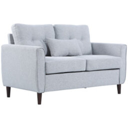 Wyld Haus Kero Lora 140Cm Light Grey 2-Seater Sofa With Spring Cushions And Wooden Legs - thumbnail 2