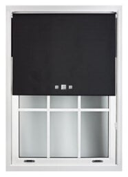 Furnished Blackout Roller Blinds With Triple Square Eyelets And Metal Fittings- Black Trimmable (W)195Cm (L)165Cm - thumbnail 2