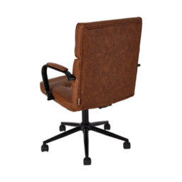Living And Home Swivel & Height Brown Pu Leather Adjustable Office Chair - thumbnail 4