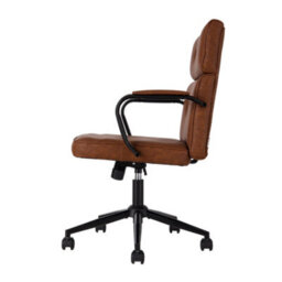 Living And Home Swivel & Height Brown Pu Leather Adjustable Office Chair - thumbnail 3