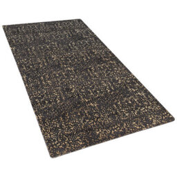 Beliani Aura Living Area Rug Grey And Gold Viscose 80 X 150 Cm - thumbnail 3