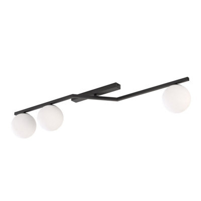 Emibig Lighting Emibig Naton Ceiling Lamp 3 X E14 Black With White Shade - image 1