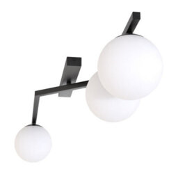Emibig Lighting Emibig Naton Ceiling Lamp 3 X E14 Black With White Shade - thumbnail 4