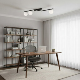 Emibig Lighting Emibig Naton Ceiling Lamp 3 X E14 Black With White Shade - thumbnail 5