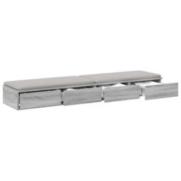 Berkfield Bed Drawers Grey Sonoma 160X36,5X16,5 Cm Engineered Wood - thumbnail 3