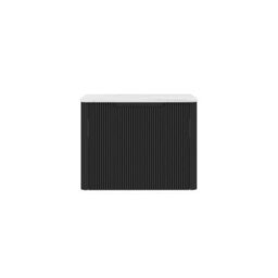 Royal Bathrooms Avenza 600mm Matt Obsidian Black Wall Hung Bathroom Vanity Unit 1 Drawer Carrara White Undrilled Worktop& No Basin - thumbnail 6