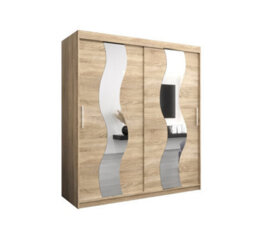 Arte Seville Mirrored Sliding Door Wardrobe With Shelves And Hanging Rails In Oak Sonoma (H)2000mm (W)1800mm (D)620mm - thumbnail 1