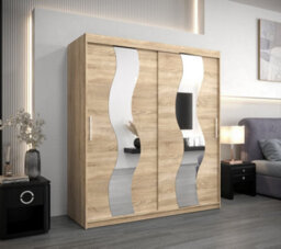 Arte Seville Mirrored Sliding Door Wardrobe With Shelves And Hanging Rails In Oak Sonoma (H)2000mm (W)1800mm (D)620mm - thumbnail 2