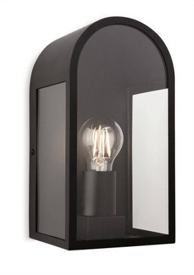 Luminosa Lighting Luminosa Eva 1 Light Outdoor Wall Lantern Black Ip44, E27