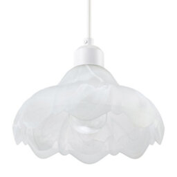 Happy Homewares Sculptural Frosted Alabaster Glass Ripple Pendant Ceiling Light Shade - thumbnail 4
