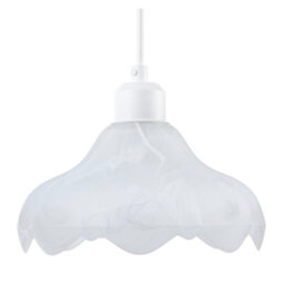 Happy Homewares Sculptural Frosted Alabaster Glass Ripple Pendant Ceiling Light Shade - thumbnail 5