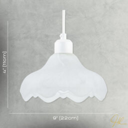 Happy Homewares Sculptural Frosted Alabaster Glass Ripple Pendant Ceiling Light Shade - thumbnail 7