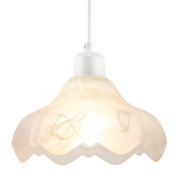 Happy Homewares Sculptural Frosted Alabaster Glass Ripple Pendant Ceiling Light Shade - thumbnail 2