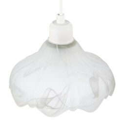 Happy Homewares Sculptural Frosted Alabaster Glass Ripple Pendant Ceiling Light Shade - thumbnail 3