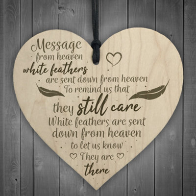 Red Ocean In Memory Hanging Wooden Heart Wall Plaque Mum Dad Memorial Grave Sign Tree Decoration Gift - image 1