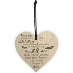 Red Ocean In Memory Hanging Wooden Heart Wall Plaque Mum Dad Memorial Grave Sign Tree Decoration Gift - thumbnail 5