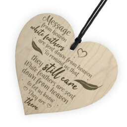 Red Ocean In Memory Hanging Wooden Heart Wall Plaque Mum Dad Memorial Grave Sign Tree Decoration Gift - thumbnail 6