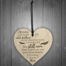 Red Ocean In Memory Hanging Wooden Heart Wall Plaque Mum Dad Memorial Grave Sign Tree Decoration Gift - thumbnail 2