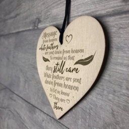 Red Ocean In Memory Hanging Wooden Heart Wall Plaque Mum Dad Memorial Grave Sign Tree Decoration Gift - thumbnail 7